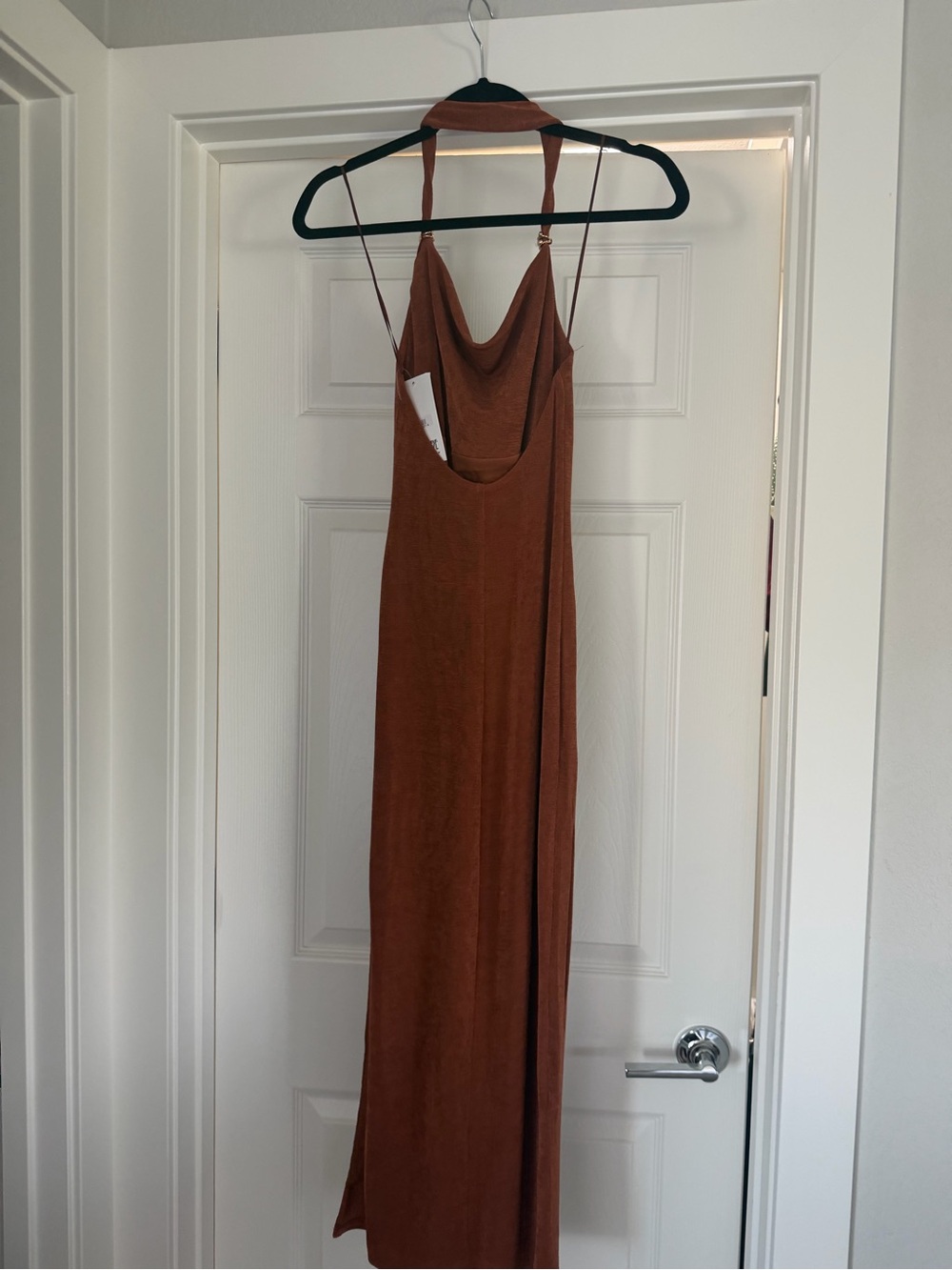 12th Tribe Melani Terracotta Strappy Midi Dress - Picture 4 of 4